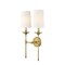 Z-Lite Emily 2 Light Wall Sconce, Rubbed Brass & Off White 3033-2S-RB - alternate 8